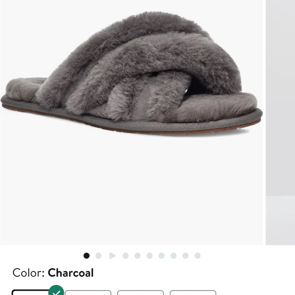 Ugh Gray Fur Slippers